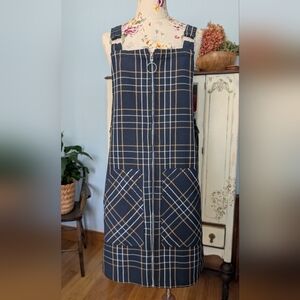 Navy Plaid Women's jumper Dress‎